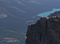 Photo of Hiker Overlooking Josephine Lake in Glacier National Park