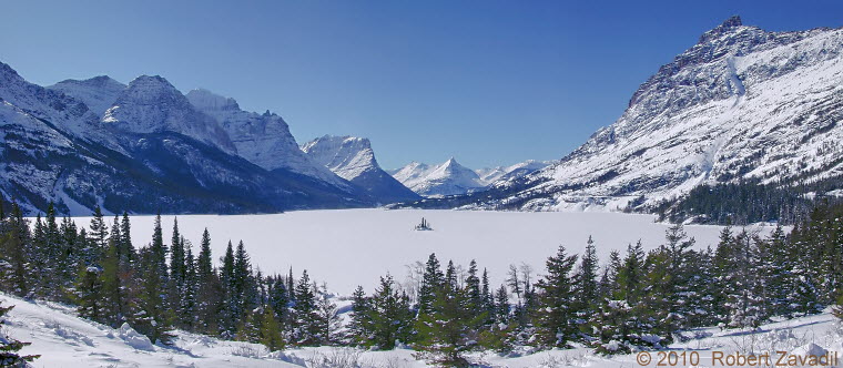 Photo of Winter on St Mary Lake in Glacier National Park